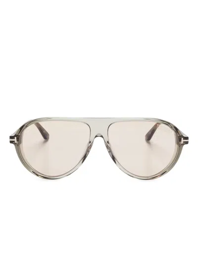 Tom Ford Navigator-frame Sunglasses In Grey
