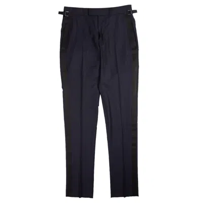 Pre-owned Tom Ford Navy & Black O' Connor Dress Pants Size 44 $3990 In Blue