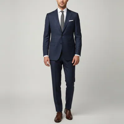 Pre-owned Tom Ford Navy Blue Checked Wool Single Breasted Suit L