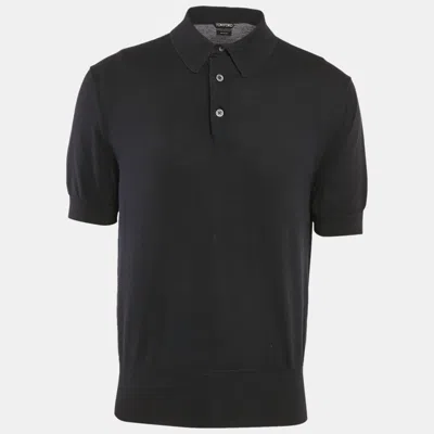 Pre-owned Tom Ford Navy Blue Jersey Polo T-shirt Xxl