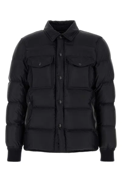 TOM FORD NAVY BLUE SHIRT COLLAR DOWN JACKET