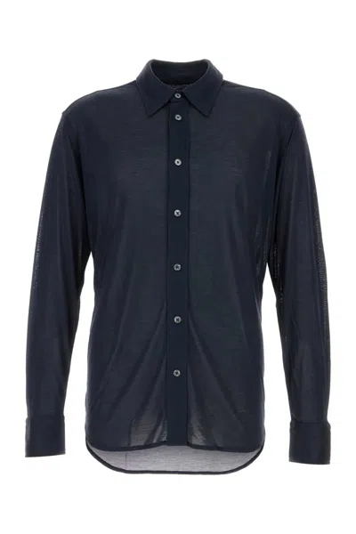 Tom Ford Navy Blue Silk Shirt