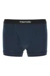 Tom Ford Navy Blue Stretch Cotton Boxer In Navy