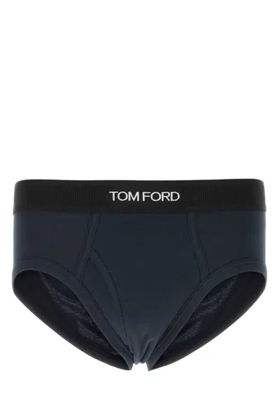 Tom Ford Navy Blue Stretch Cotton Slip