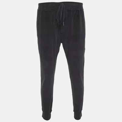 Pre-owned Tom Ford Navy Blue Velour Drawstring Sweatpants L