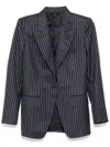 Tom Ford Single Breasted Wool Flannel Jacket With Stripes In Black