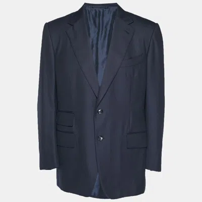 Pre-owned Tom Ford Navy Blue Wool Blend Regular Fit Blazer Xxxl