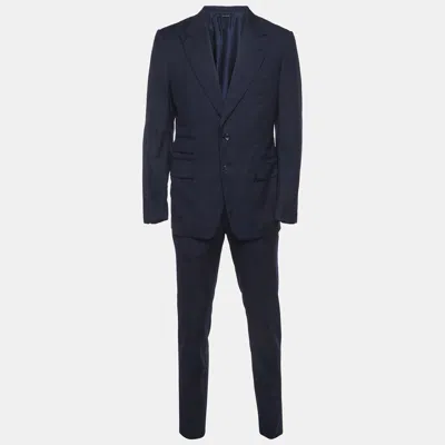 Pre-owned Tom Ford Navy Blue Wool Tailored Suit L
