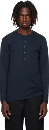 Tom Ford Henley Crewneck T-shirt In Blue