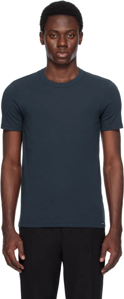 Tom Ford Navy Cotton Stretch Jersey T-shirt