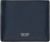 Tom Ford Navy Grain Leather Classic Bifold Wallet In Blue