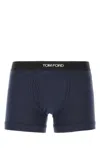 Tom Ford Cotton Boxer Briefs With Logo Band In Blue