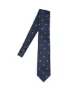 Tom Ford Navy Silk Tie With White Polka Dots In Blue