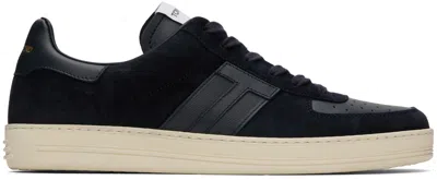 Tom Ford Round Head Lacing Low-cut Casual Sneakers In Black
