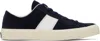 Tom Ford Blake Sneakers Suede Upper Contrast Stripe Rubber Sole In Black