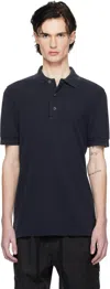 Tom Ford Navy Three-button Polo In Ink Blue