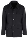 Tom Ford Navy Virgin Wool Jacket In Black