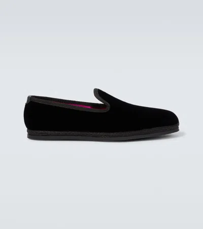 Tom Ford Neal Velvet Loafers In Black