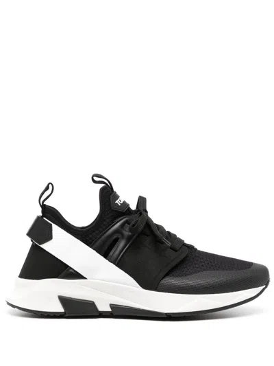 Tom Ford Neoprene And Suede Jago Sneakers Shoes In Black