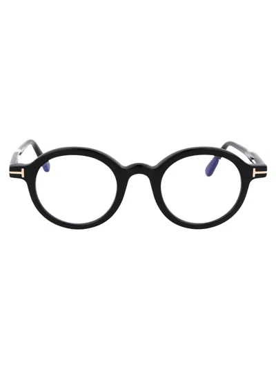 Tom Ford Marrone Chiaro Acetate Optical Glasses In Black