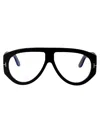 Tom Ford Black Bronson Pilot Blue Block Glasses In Black