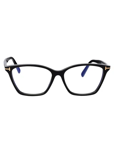 Tom Ford Nero Lucido Acetate Optical Glasses In 001 Nero Lucido