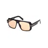 Tom Ford Nero Lucido Acetate Sunglasses In Neutral