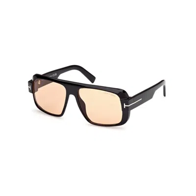 Tom Ford Nero Lucido Acetate Sunglasses In Neutral