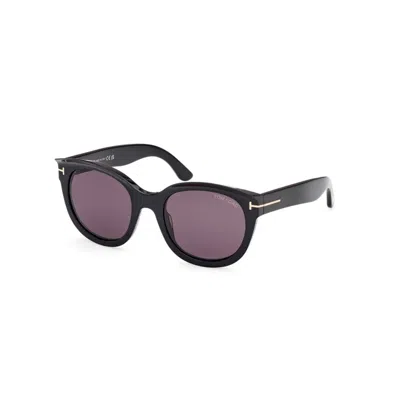 Tom Ford Nero Lucido Acetate Sunglasses In Purple