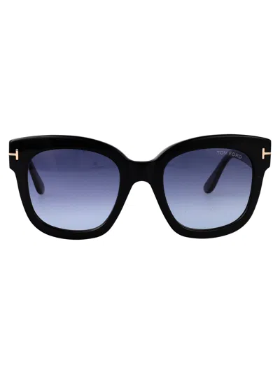 TOM FORD TOM FORD NERO LUCIDO / BLU GRAD ACETATE SUNGLASSES