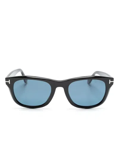 Tom Ford Nero Lucido / Blu Polar Acetate Sunglasses