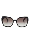 Tom Ford Plum 58mm Gradient Butterfly Sunglasses In Black