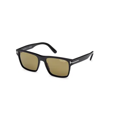 Tom Ford Nero Lucido / Marrone Polar Acetate Sunglasses