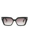 Tom Ford Nero Lucido / Viola Grad E/o Specchiato Acetate Sunglasses