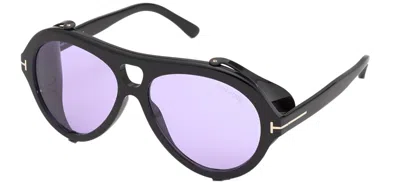 Pre-owned Tom Ford Neughman Ft 0882 Blonde Havana/light Brown Yellow (53e) Sunglasses In Purple