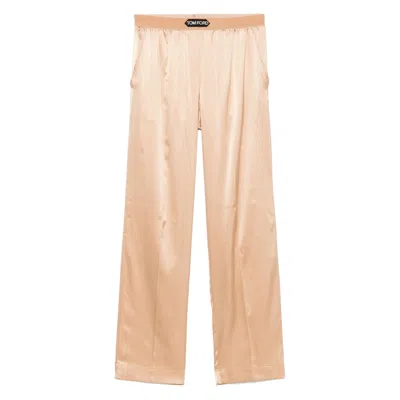 Tom Ford Stretch Silk Satin Pants In Multicolor