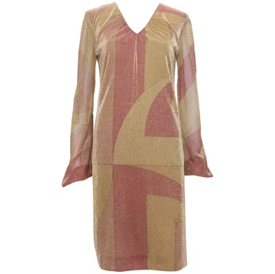 Pre-owned Tom Ford New F/w 2000  For Gucci Runway Lycra Metallic Cocktail Dress It 46 Us 10 In Brown