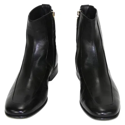 Pre-owned Tom Ford New  Men's Black Kid Goat Leather Ankle Dress Boots Size 9