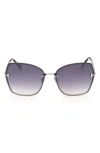 Tom Ford Nickie 62mm Oversize Gradient Butterfly Sunglasses