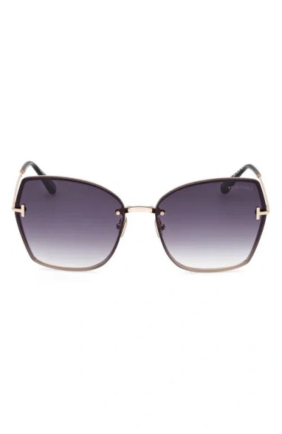 TOM FORD TOM FORD NICKIE 62MM OVERSIZE GRADIENT BUTTERFLY SUNGLASSES