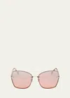 Tom Ford Nickie Metal Butterfly Sunglasses In Gold