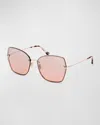 Tom Ford Nickie Metal Butterfly Sunglasses In Gold