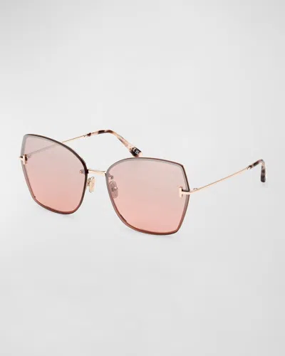 Tom Ford Nickie Metal Butterfly Sunglasses In Pink