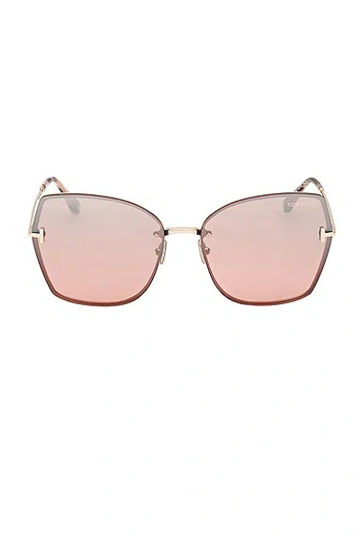 Tom Ford Nickie Metal Butterfly Sunglasses In Gold
