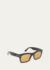 Tom Ford Nico Acetate Square Sunglasses In 01e Black