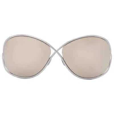 Pre-owned Tom Ford Nicoletta Special Edition Gold Mirror Butterfly Ladies Sunglasses