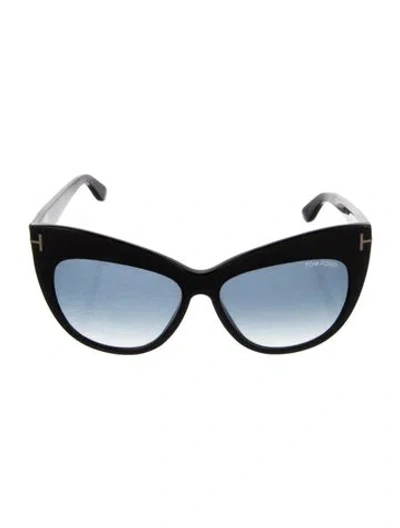 Pre-owned Tom Ford Nika Cat-eye Sunglasses In Black