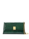 Tom Ford Nobile Croc Embossed Patent Leather Clutch In Green