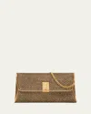 Tom Ford Nobile Clutch In Textured Fabric In Dark Gold