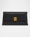 Tom Ford Nobile Flap Clutch Bag In Glitter Textured Fabric In Black